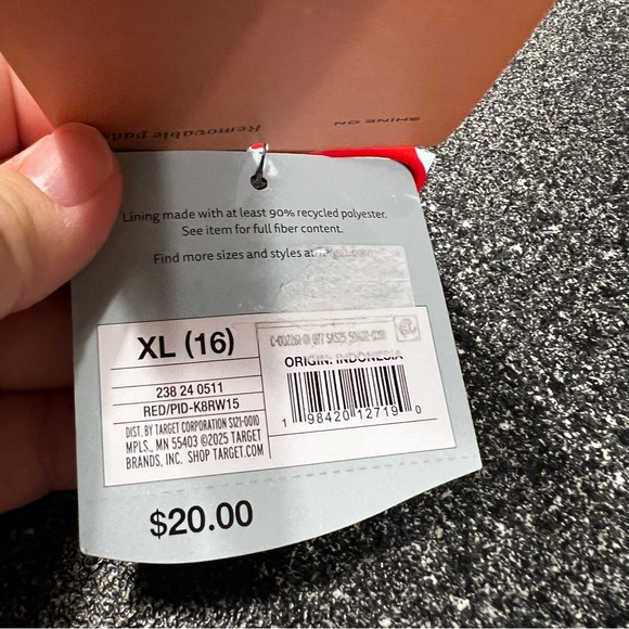 4/$20 NWT Shade & Shore Red Bikini Top XL - Picture 2 of 8